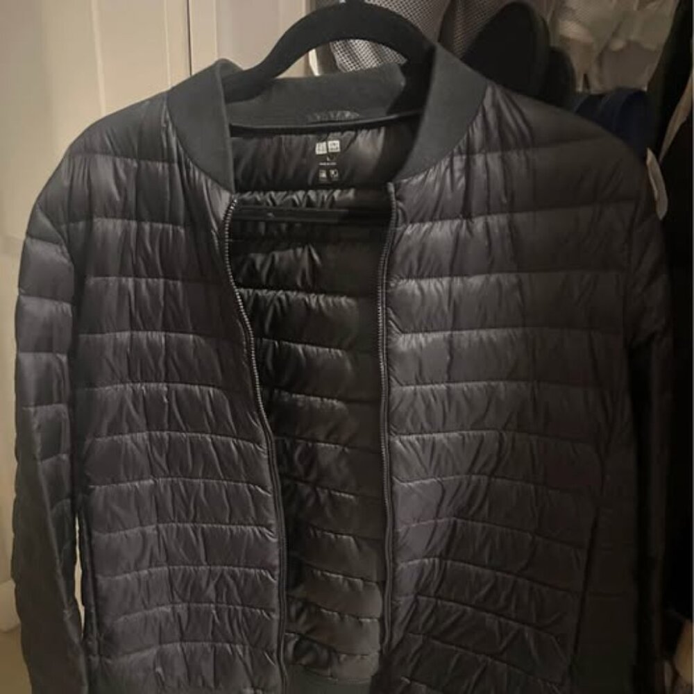 BLACK UNIQLO THIN PUFFER SIZE L